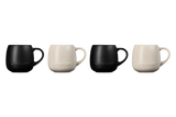 Le Creuset Serenity Mugs Set of 4 (Matte Black / Brioche)