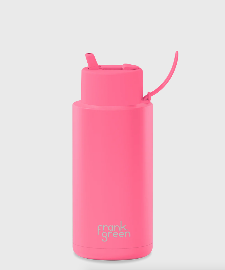 Frank Green Limited Edition Ceramic Reusable Bottle with Flip Straw Lid (34oz / 1L)