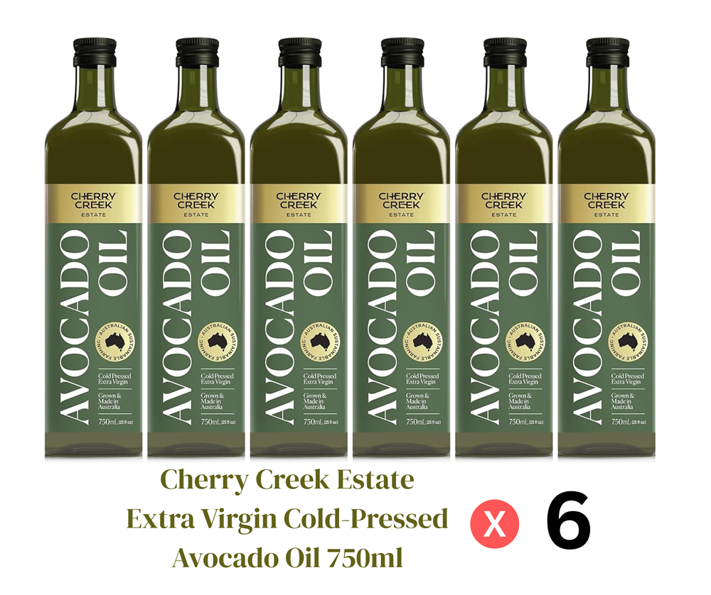 Cherry Creek Estate - Extra Virgin Cold-Pressed Avocado Oil 750ml x 6 Bundle (Best Before 4/2028)