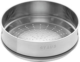 Staub Cocotte Round 26cm Satin Black w/s steamer
