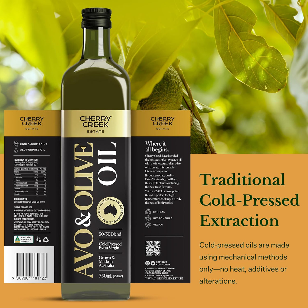 Cherry Creek Estate - Cold Pressed Signature Blend Extra Virgin Avocado & Olive Oil 750ml x 6 Bundle (Mid July Preorder)