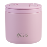 OASIS - Stainless Steel Double Wall Insulated Food Pod Flask w/ Quick Release Lid & Spork 500ml