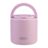 OASIS - Stainless Steel Double Wall Insulated Food Pod Flask w/ Quick Release Lid & Spork 500ml