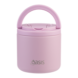 OASIS - Stainless Steel Double Wall Insulated Food Pod Flask w/ Quick Release Lid & Spork 500ml