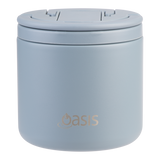 OASIS - Stainless Steel Double Wall Insulated Food Pod Flask w/ Quick Release Lid & Spork 500ml