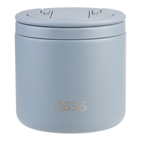 OASIS - Stainless Steel Double Wall Insulated Food Pod Flask w/ Quick Release Lid & Spork 500ml