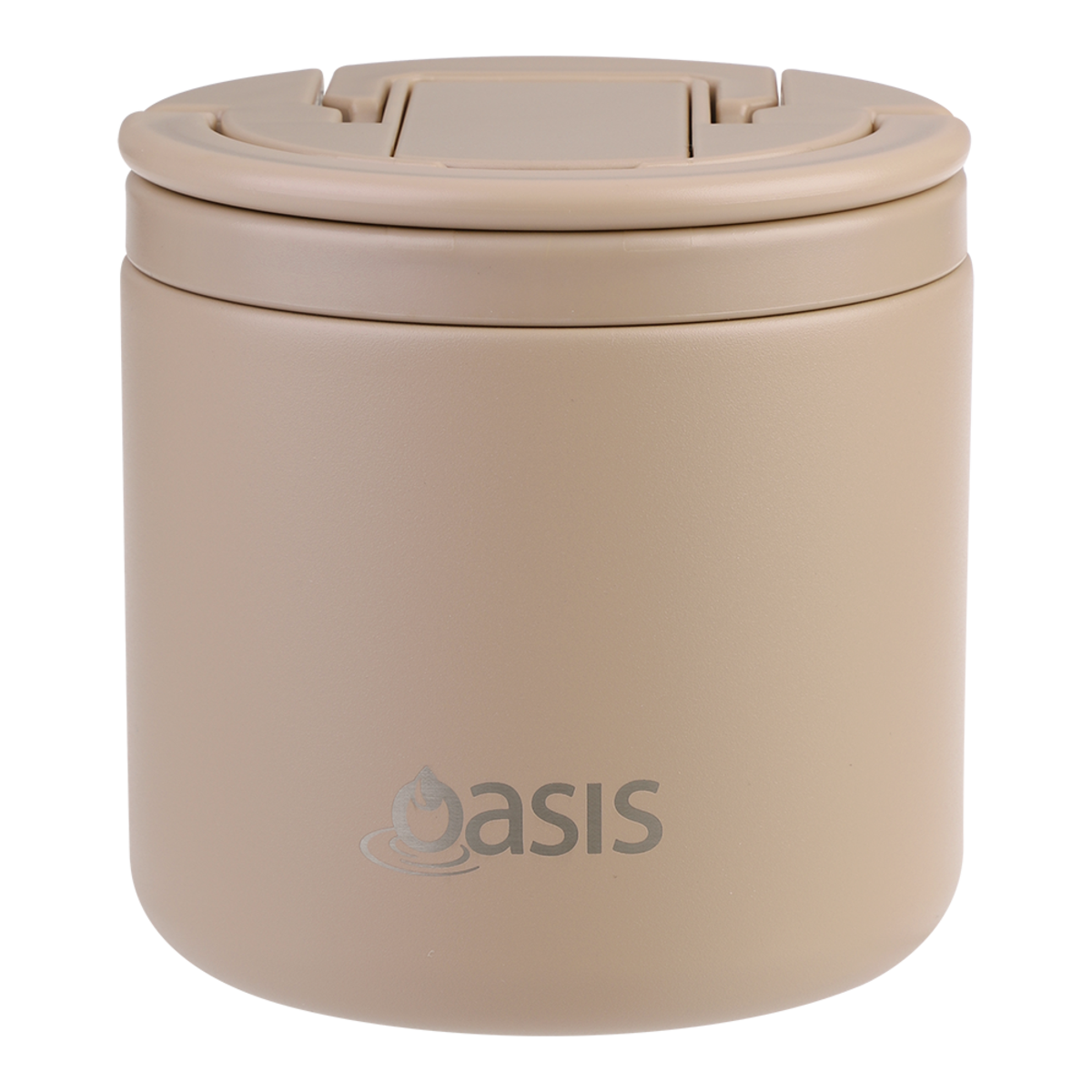 OASIS - Stainless Steel Double Wall Insulated Food Pod Flask w/ Quick Release Lid & Spork 500ml