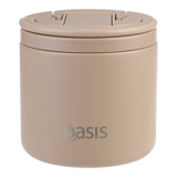 OASIS - Stainless Steel Double Wall Insulated Food Pod Flask w/ Quick Release Lid & Spork 500ml
