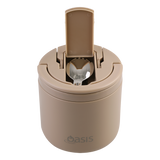 OASIS - Stainless Steel Double Wall Insulated Food Pod Flask w/ Quick Release Lid & Spork 500ml