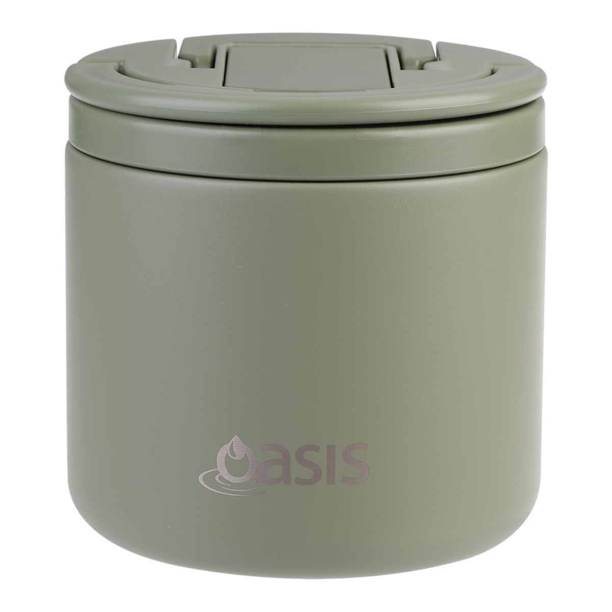 OASIS - Stainless Steel Double Wall Insulated Food Pod Flask w/ Quick Release Lid & Spork 500ml