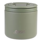 OASIS - Stainless Steel Double Wall Insulated Food Pod Flask w/ Quick Release Lid & Spork 500ml