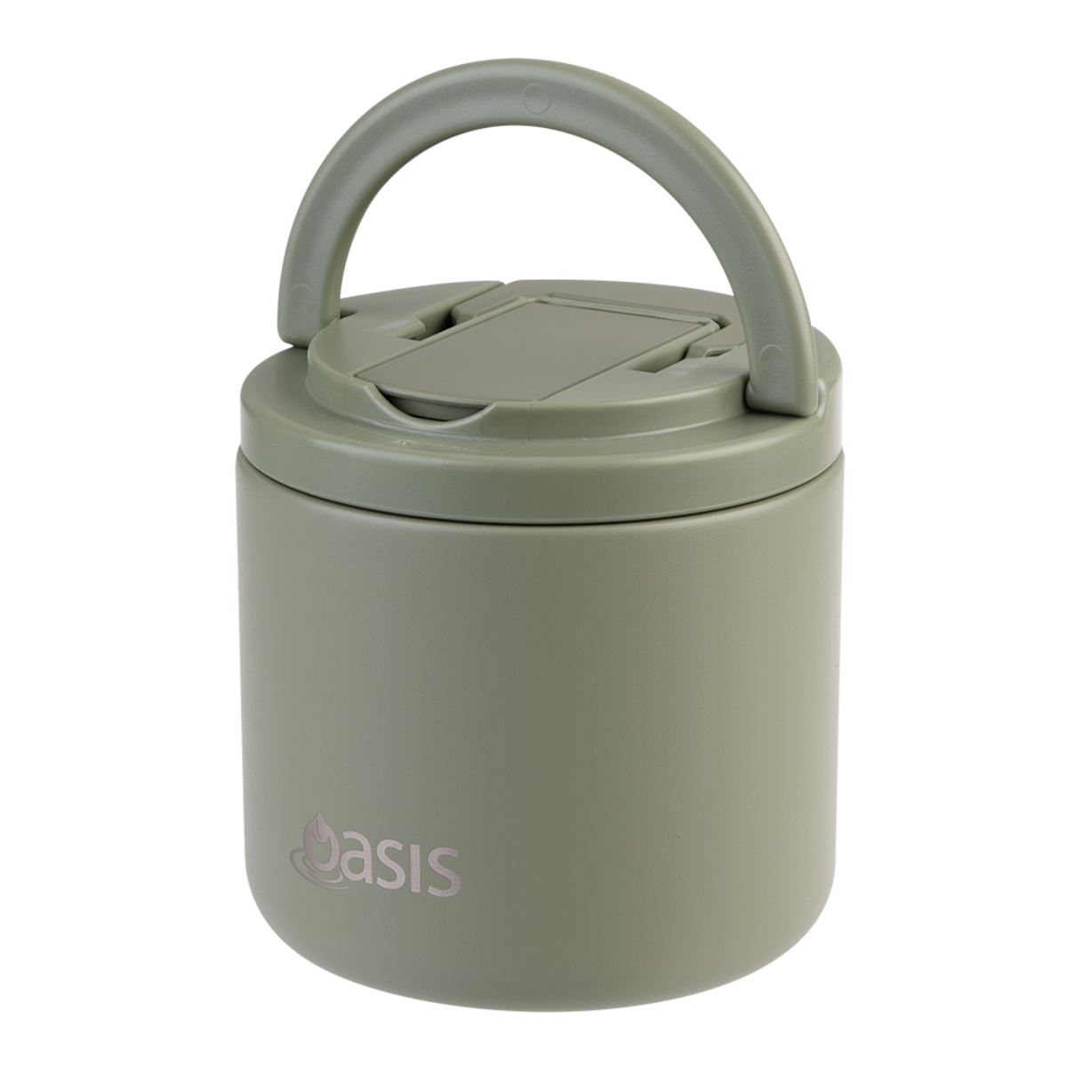 OASIS - Stainless Steel Double Wall Insulated Food Pod Flask w/ Quick Release Lid & Spork 500ml