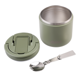 OASIS - Stainless Steel Double Wall Insulated Food Pod Flask w/ Quick Release Lid & Spork 500ml