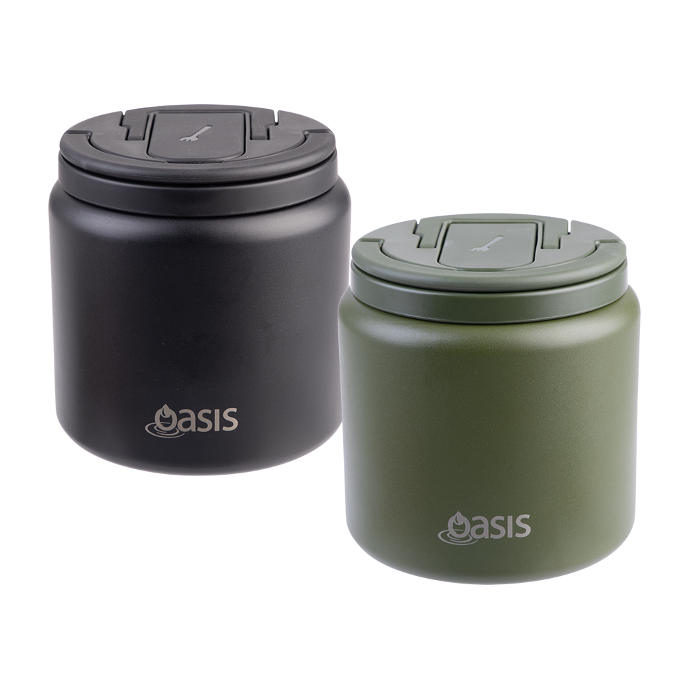 OASIS - Stainless Steel Insulated Food Pod Flask w/ Quick Release Lid & Spork 700ml (Sept Preorder)
