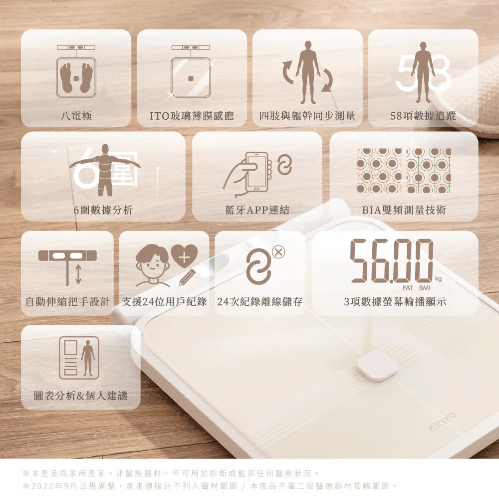 Kinyo - ITO 8-Electrode Smart Body Scale (Mid Dec Preorder)