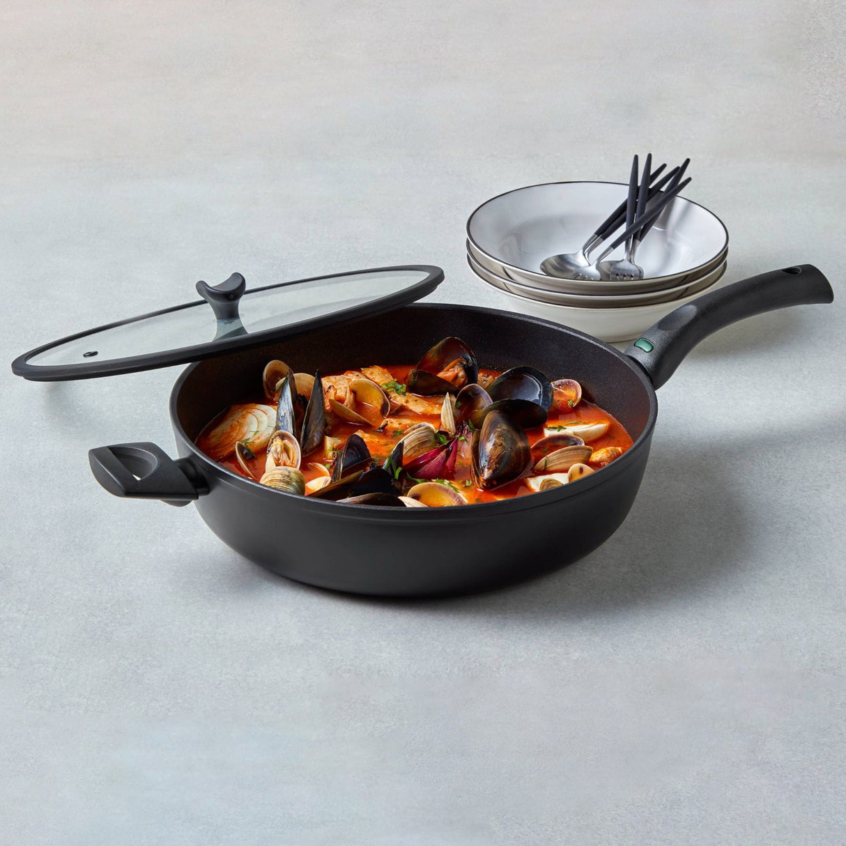ESSTEELE Per Salute 32cm/5.7L Nonstick Induction Covered Sauté