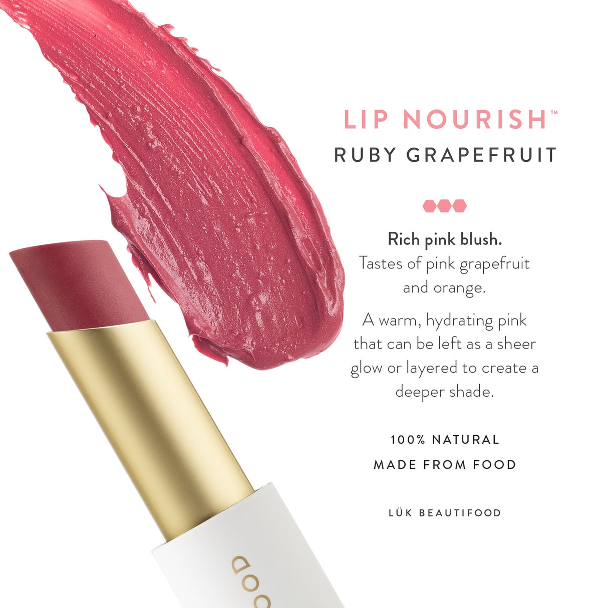 Lük beautifood Lip Nourish - Ruby Grapefruit
