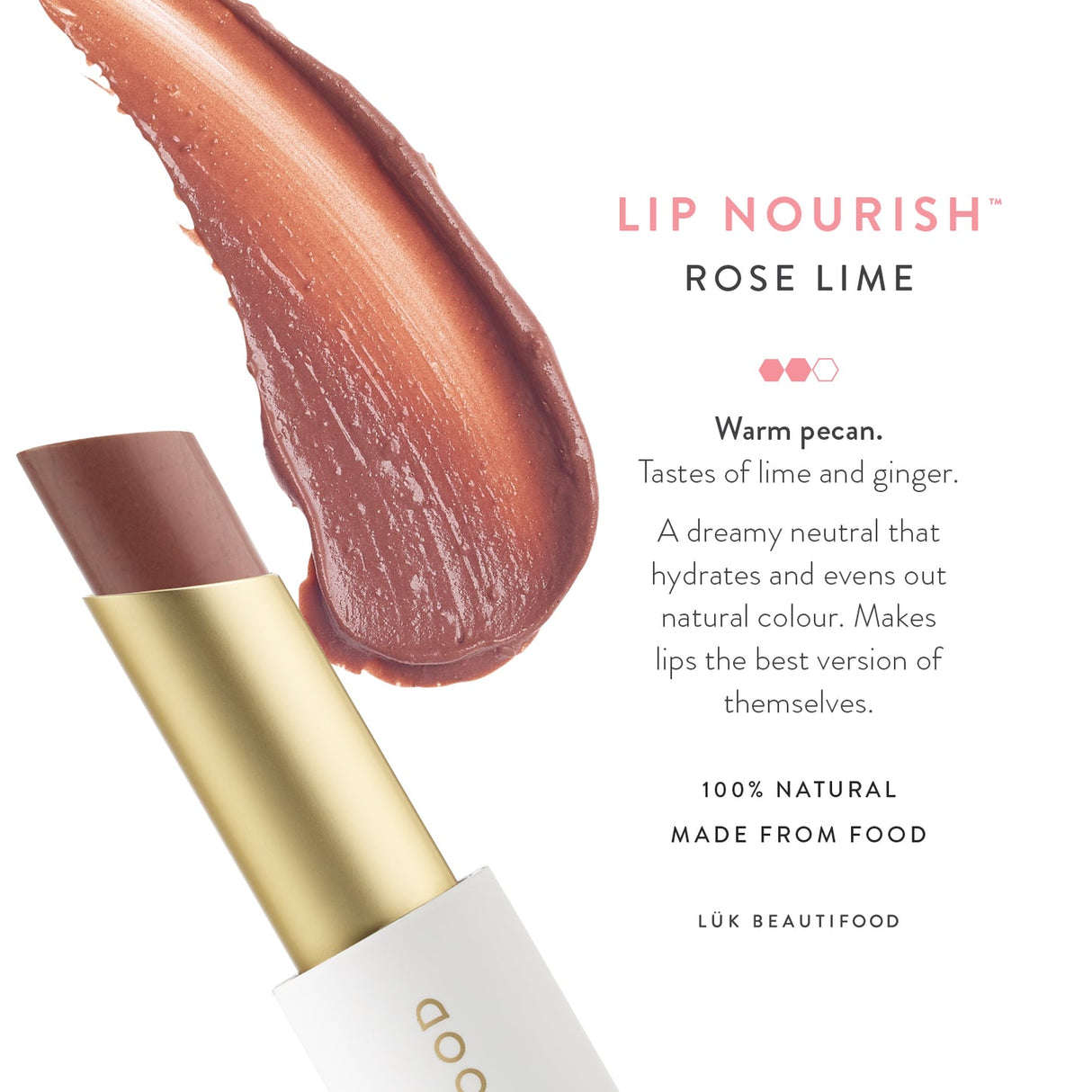 Lük beautifood Lip Nourish - Rose Lime