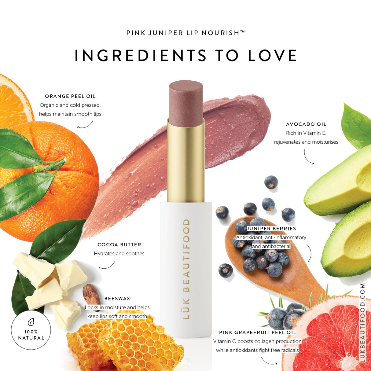 Lük beautifood Lip Nourish - Pink Juniper