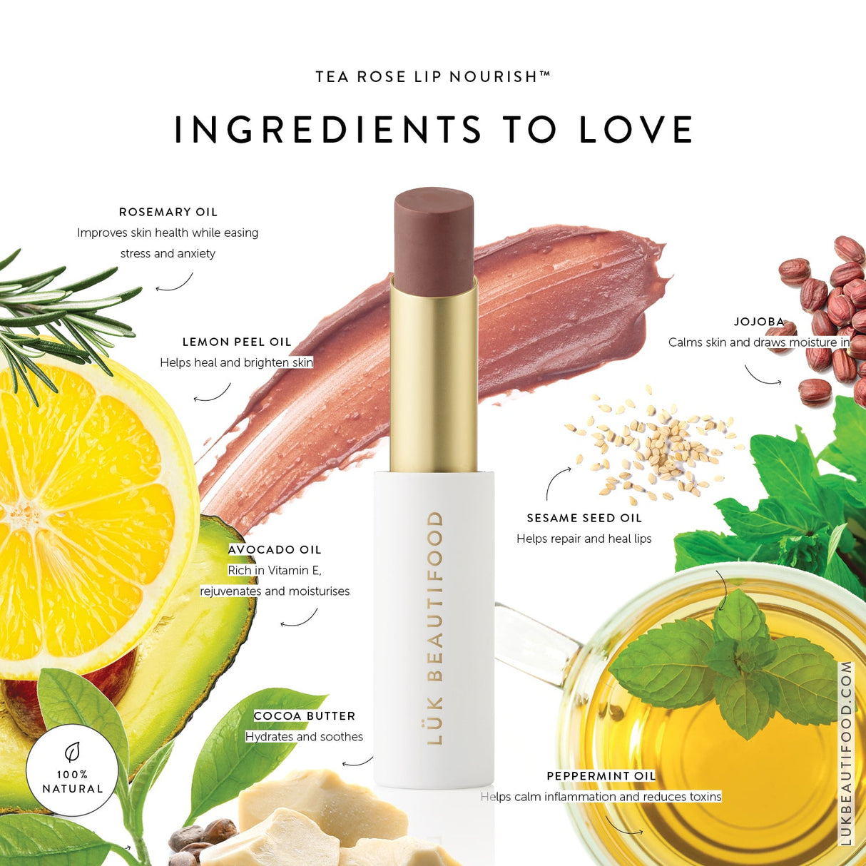 Lük beautifood Lip Nourish - Tea Rose