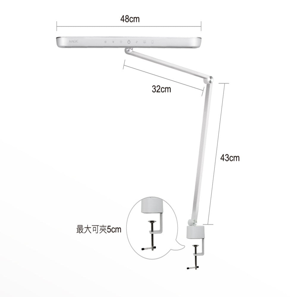 Magic- LED Clip-On Desk Lamp MA628 (TW Plug) Mid Apr Preorder