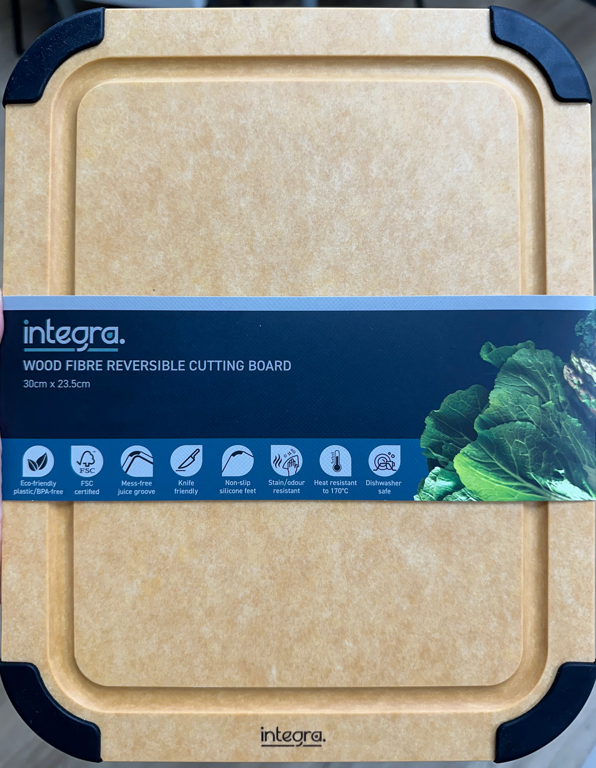 INTEGRA - Wood Fibre Reversible Cutting Board 29.5 cm X 23.5 cm