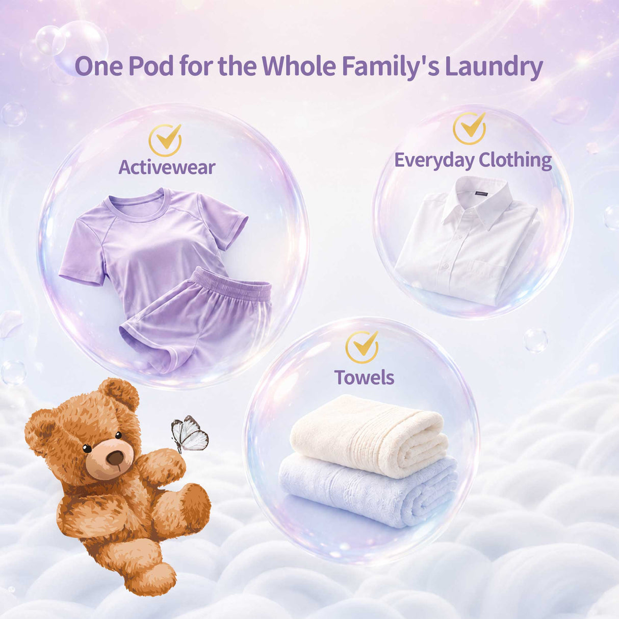 Sea Mild Teddy Antibacterial Enzymes Laundry Pods (5g x 30 pcs)