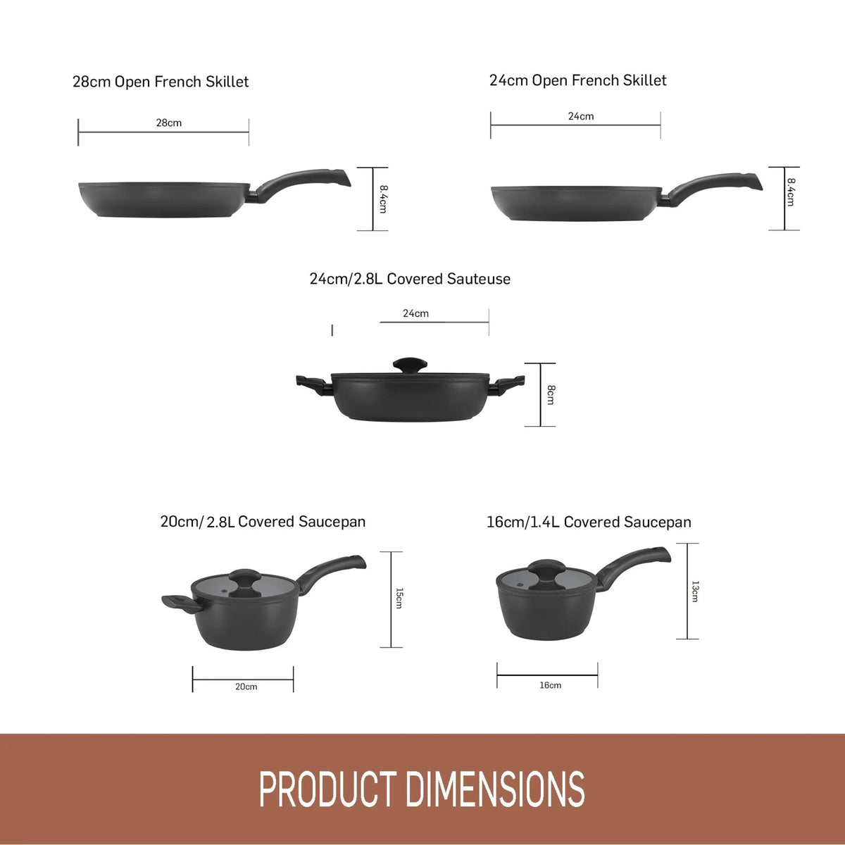 ESSTEELE Per Salute Nonstick Induction 5 Piece Cookware Set