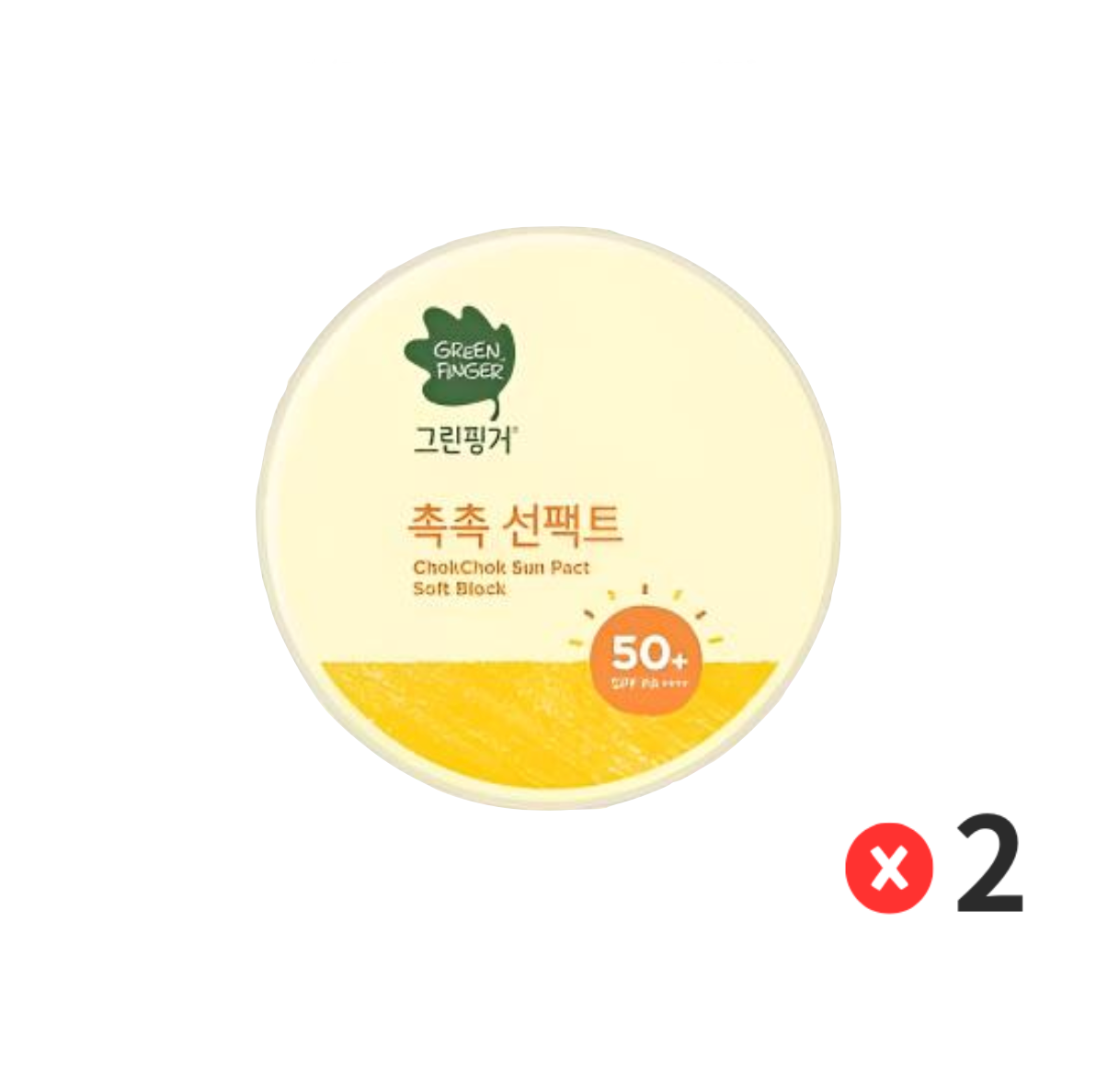 Green Finger ChokChok Sun Pact Soft Block Sunscreen SPF50+ 16g x 2 Combo