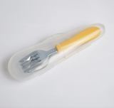 Cuitisan Stainless Steel Infant Kid Smart Spoon and Fork Set with Case