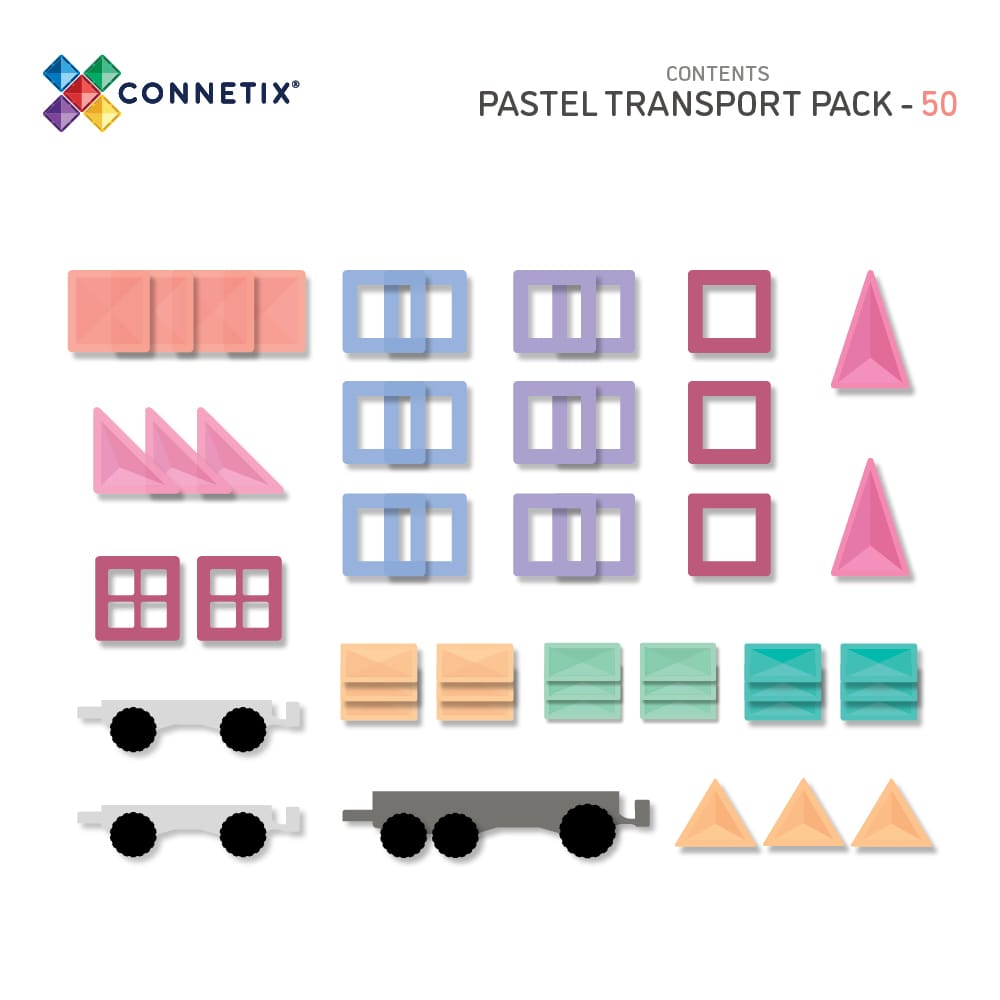 Connetix 50 pcs Pastel Transport Pack