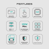 ADAM Elements - T100D 100W Universal Travel Adapter with Display (Mid Oct Preorder)