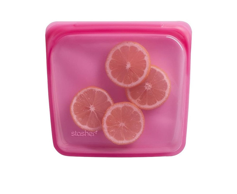 Stasher - Sandwich 2pc Clear, Raspberry