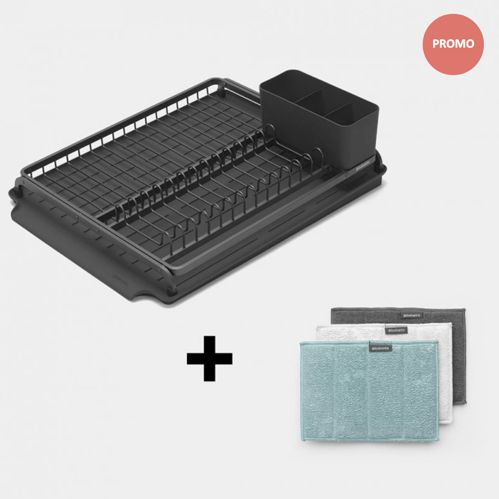 Brabantia Drying Rack - Dark Grey with free cleaning pads