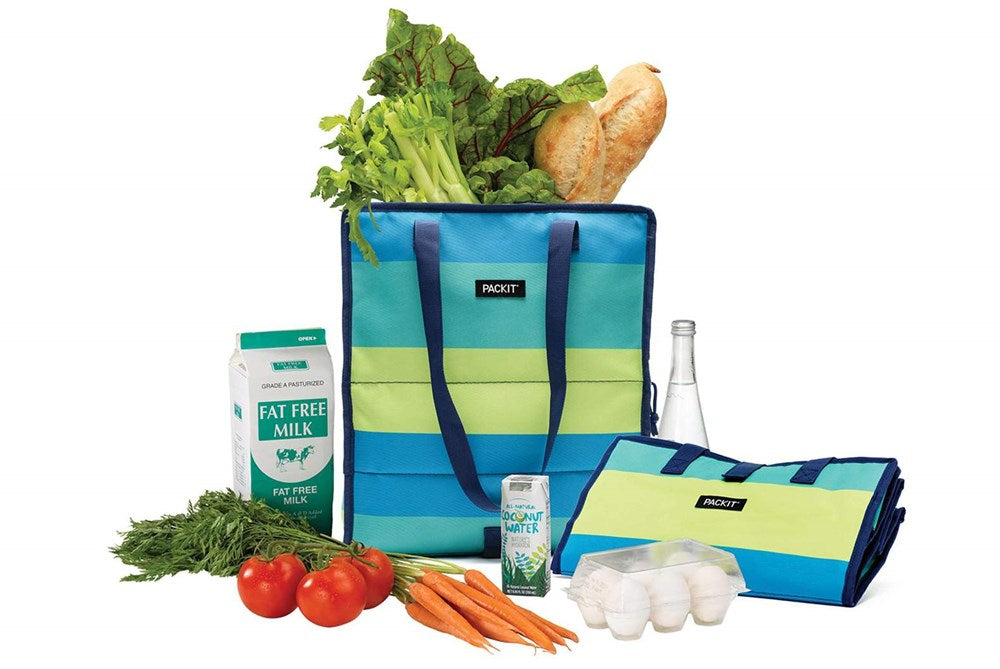 Packit Freezable Grocery Tote Bag - Fresh Stripe